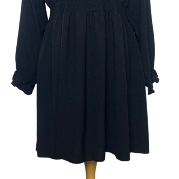 Cicidudu Dress Womens 1XL Black New WOT VNeck Long Sleeve - Picture 4 of 7